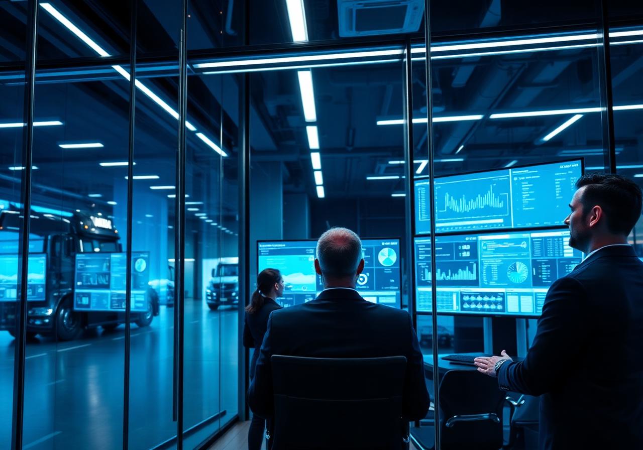 Equipe corporativa acompanhando operações de gestão